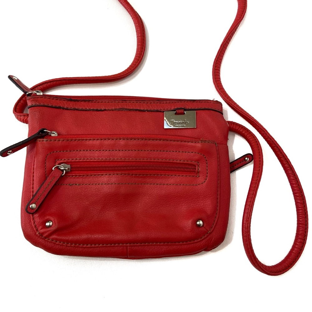 TIGNANELLO ORANGE RED STRAPPY ZIPPER CROSSBODY